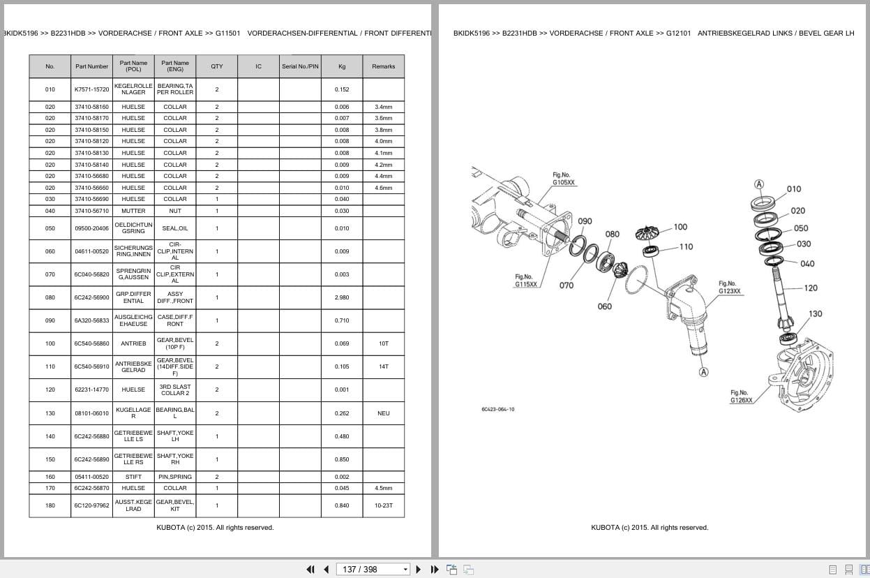 Kubota Tractor B2231HDB Parts Catalog EN DE (3)