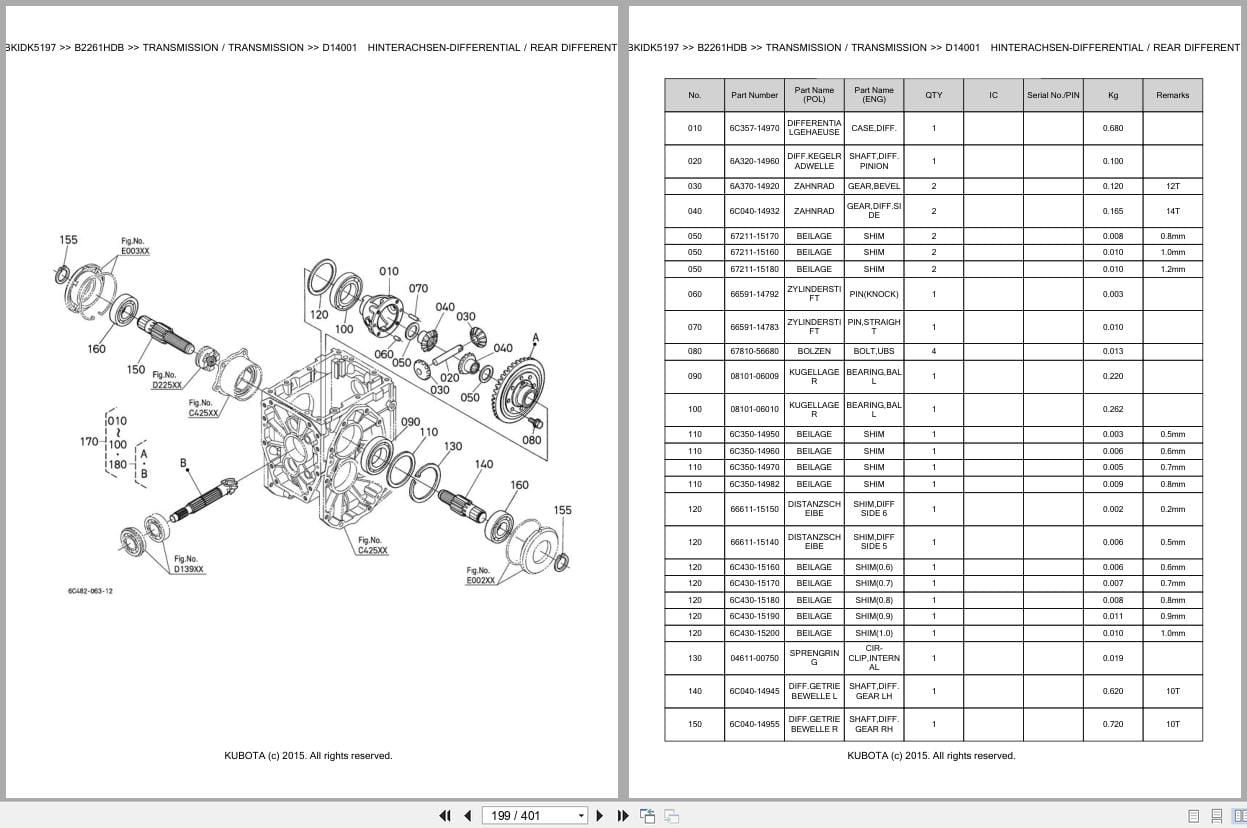 Kubota Tractor B2261HDB Parts Catalog EN DE (3)