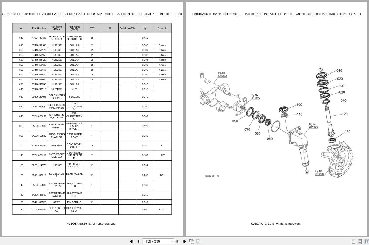 Kubota Tractor B2311HDB Parts Catalog EN DE (3)