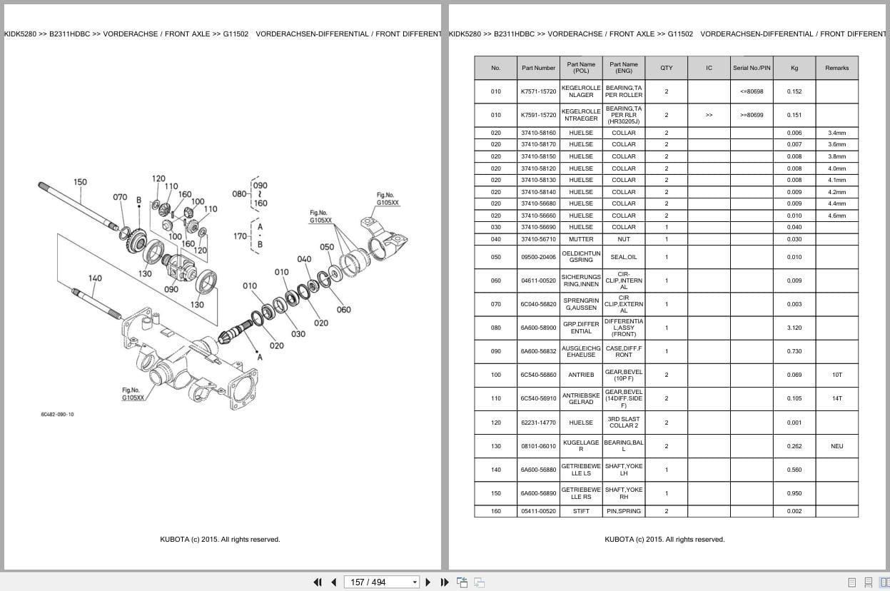 Kubota Tractor B2311HDBC Parts Catalog EN DE (3)