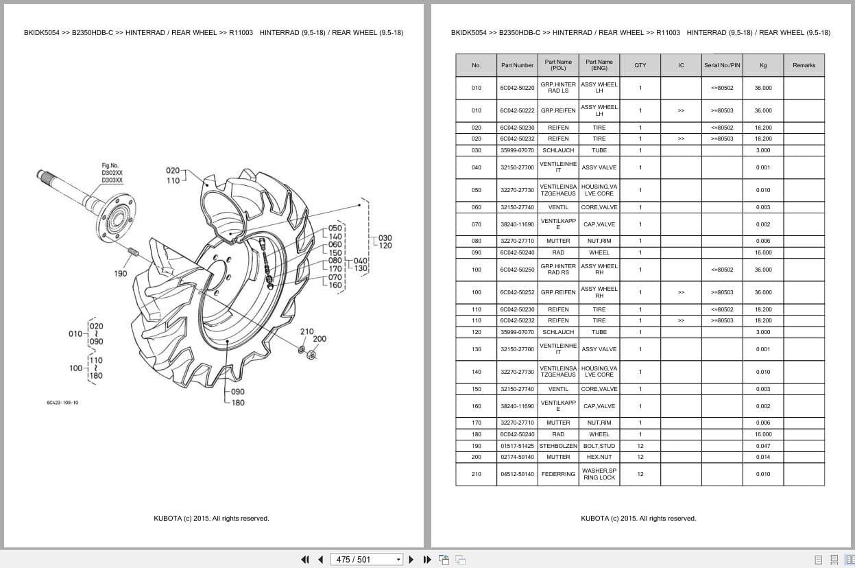 Kubota Tractor B2350HDB C Parts Catalog EN DE (2)
