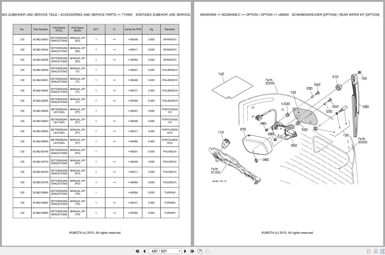 Kubota Tractor B2350HDB C Parts Catalog EN DE (3)