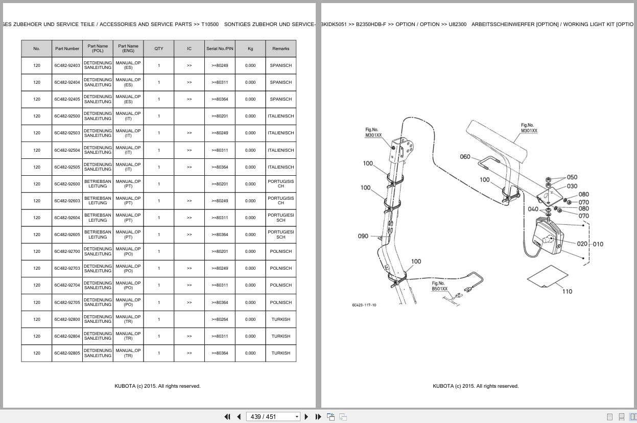 Kubota Tractor B2350HDB F Parts Catalog EN DE (3)
