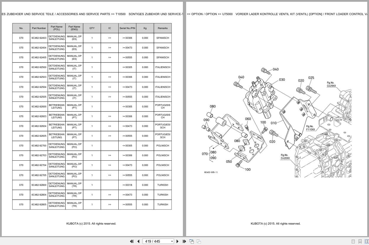 Kubota Tractor B2650DB F Parts Catalog EN DE (3)