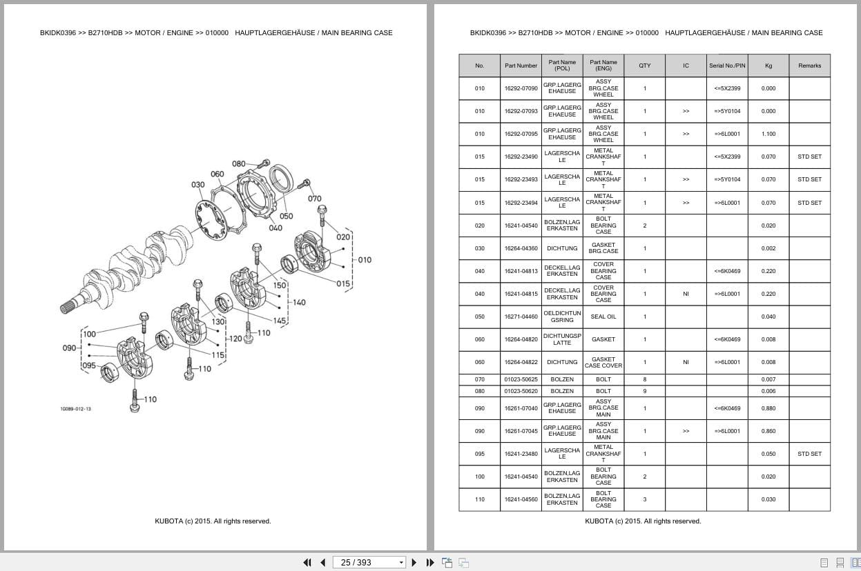 Kubota Tractor B2710HDB Parts Catalog EN DE (2)