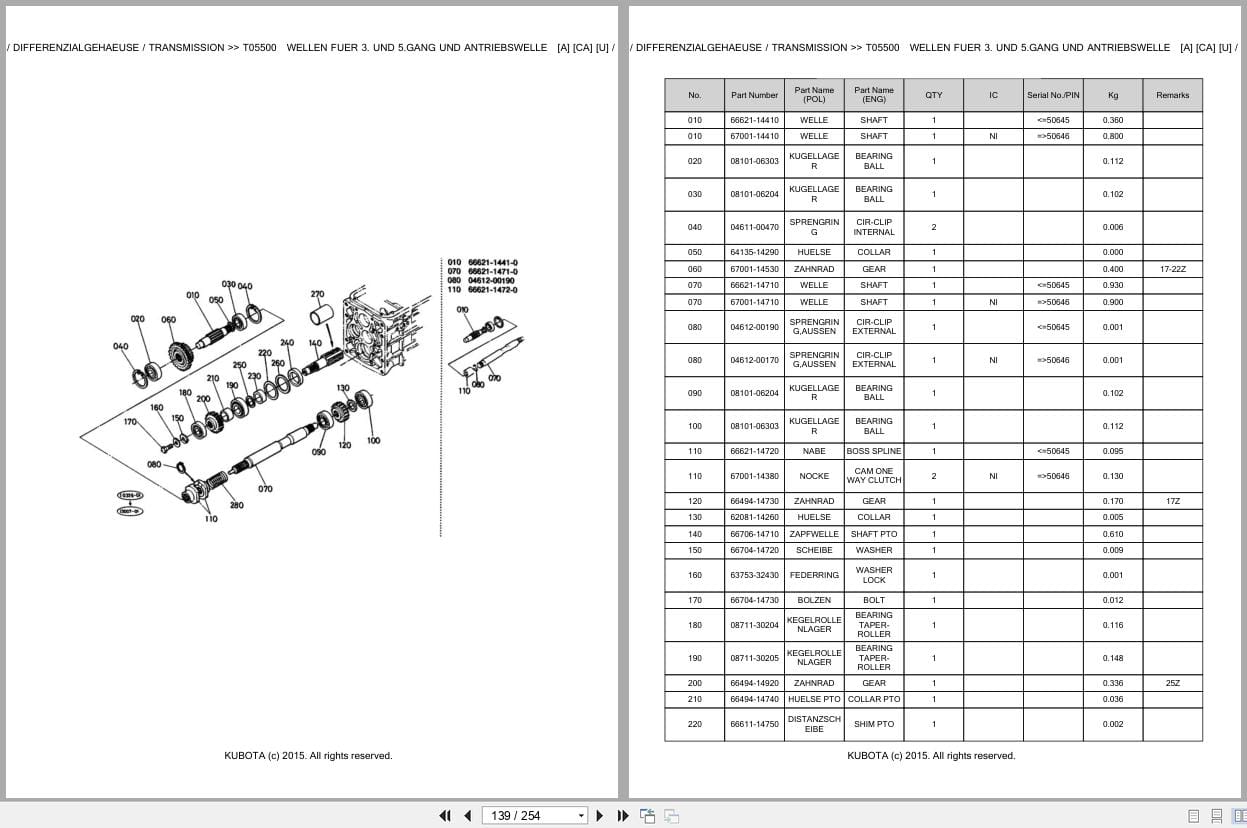 Kubota Tractor B4200D Parts Catalog EN DE (2)