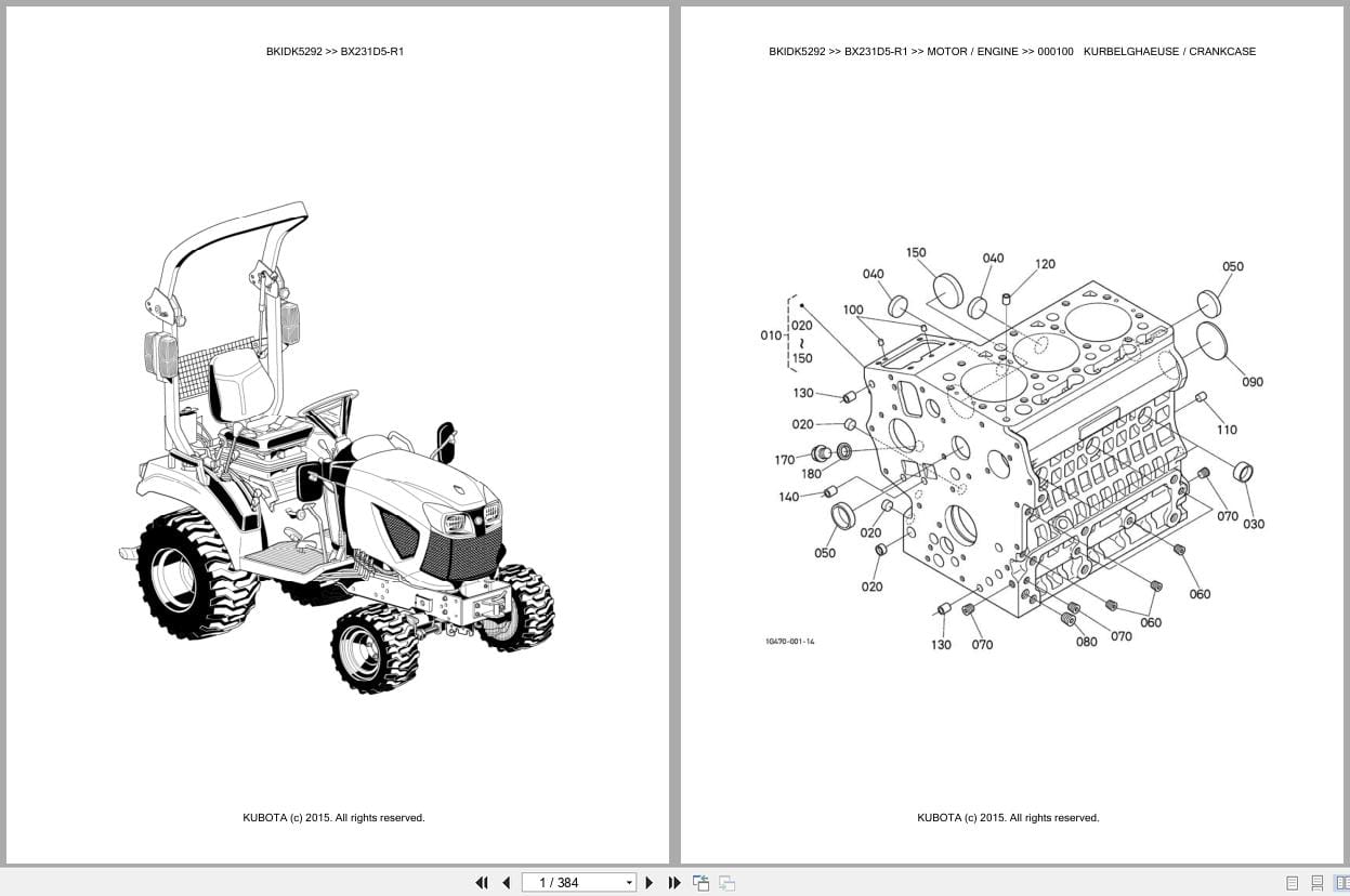 Kubota Tractor BX231D5 R1 Parts Catalog EN DE (1)