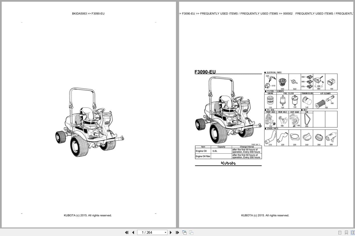 Kubota Tractor F3090 EU Parts Catalog EN DE (1)