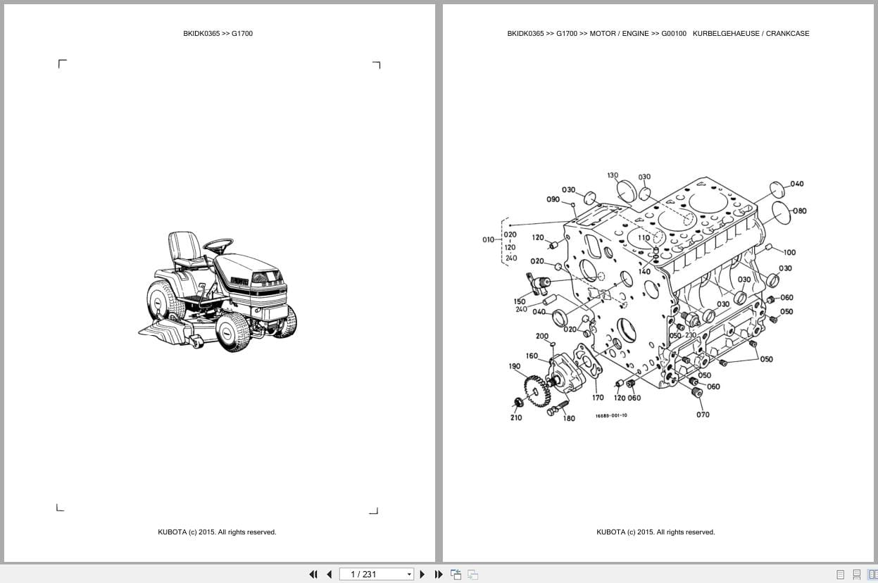 Kubota Tractor G1700 Parts Catalog EN DE (1)
