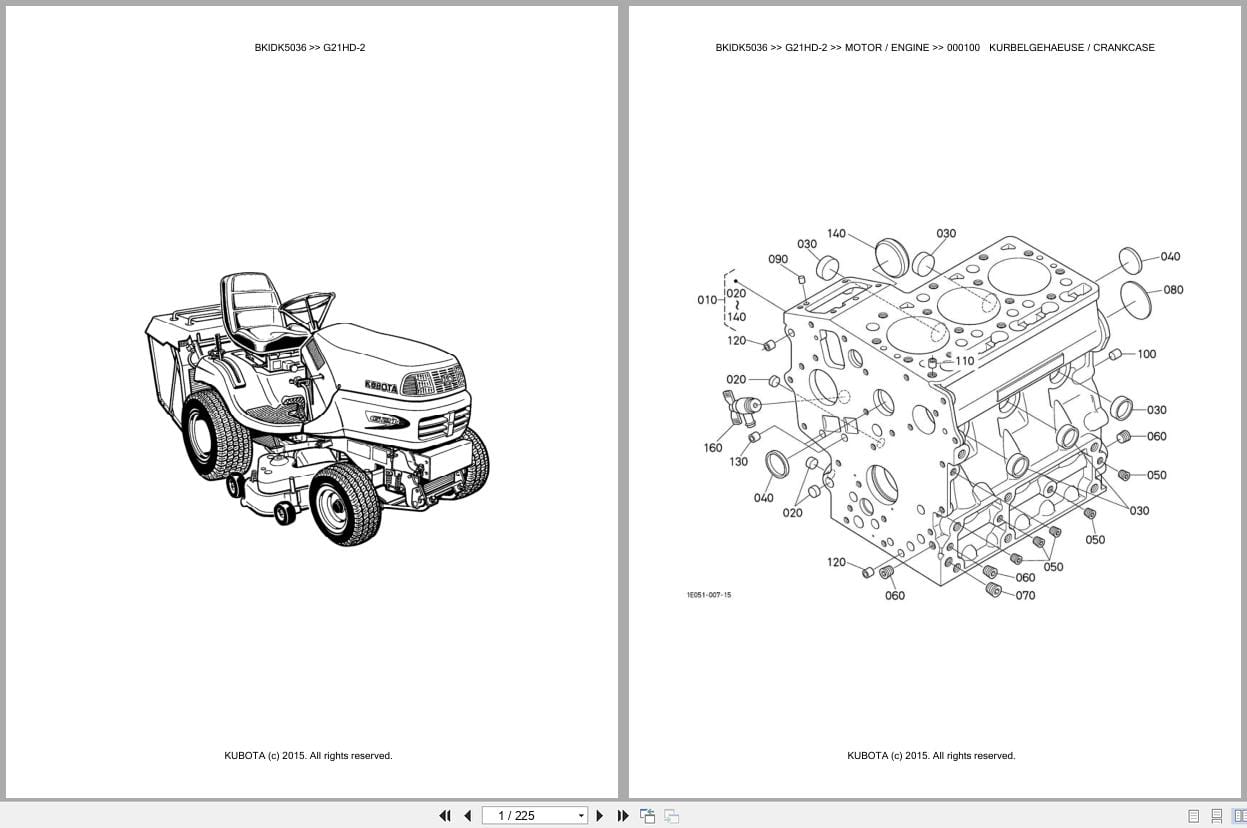 Kubota Tractor G21HD 2 Parts Catalog EN DE (1)