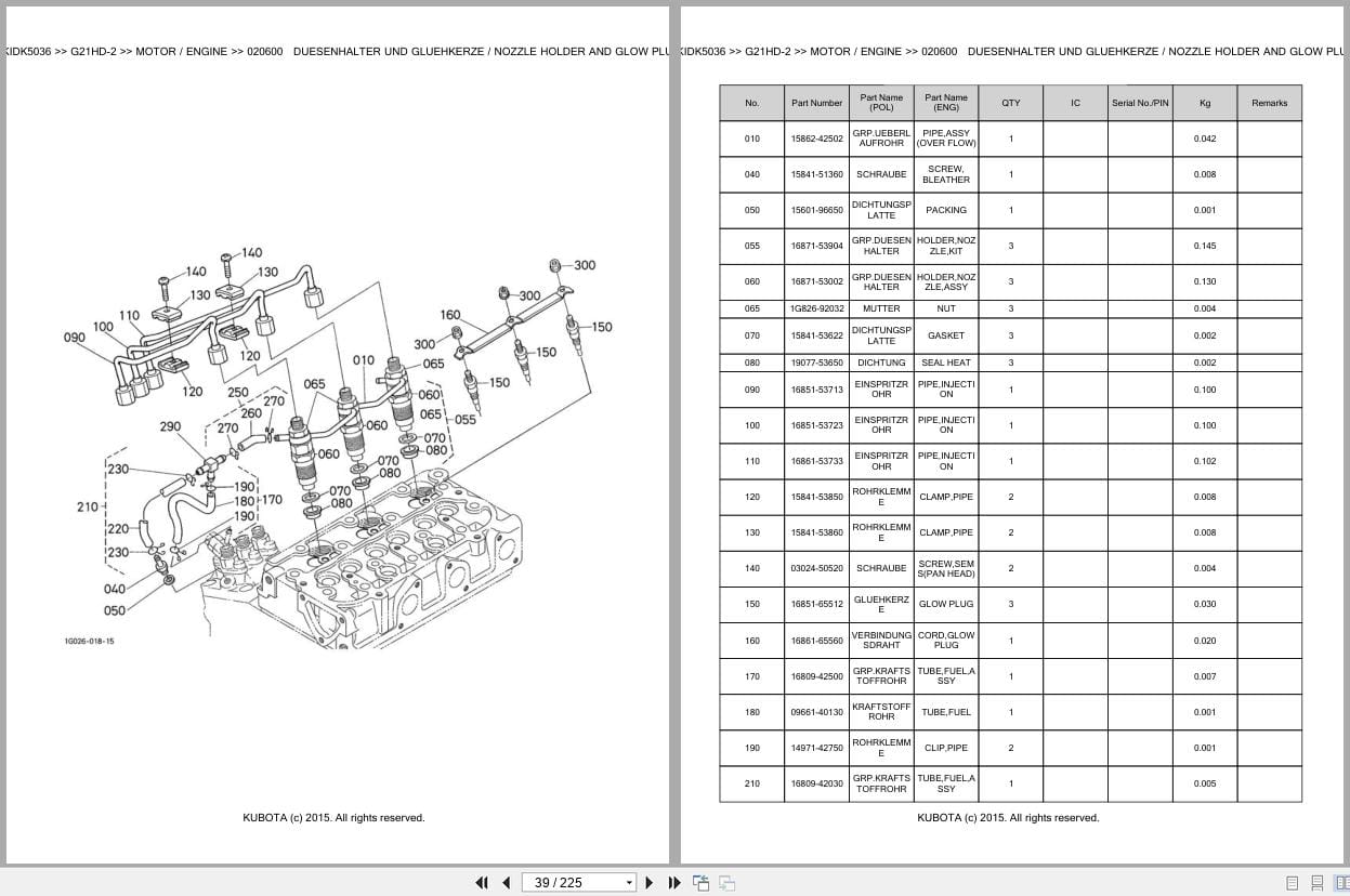 Kubota Tractor G21HD 2 Parts Catalog EN DE (2)