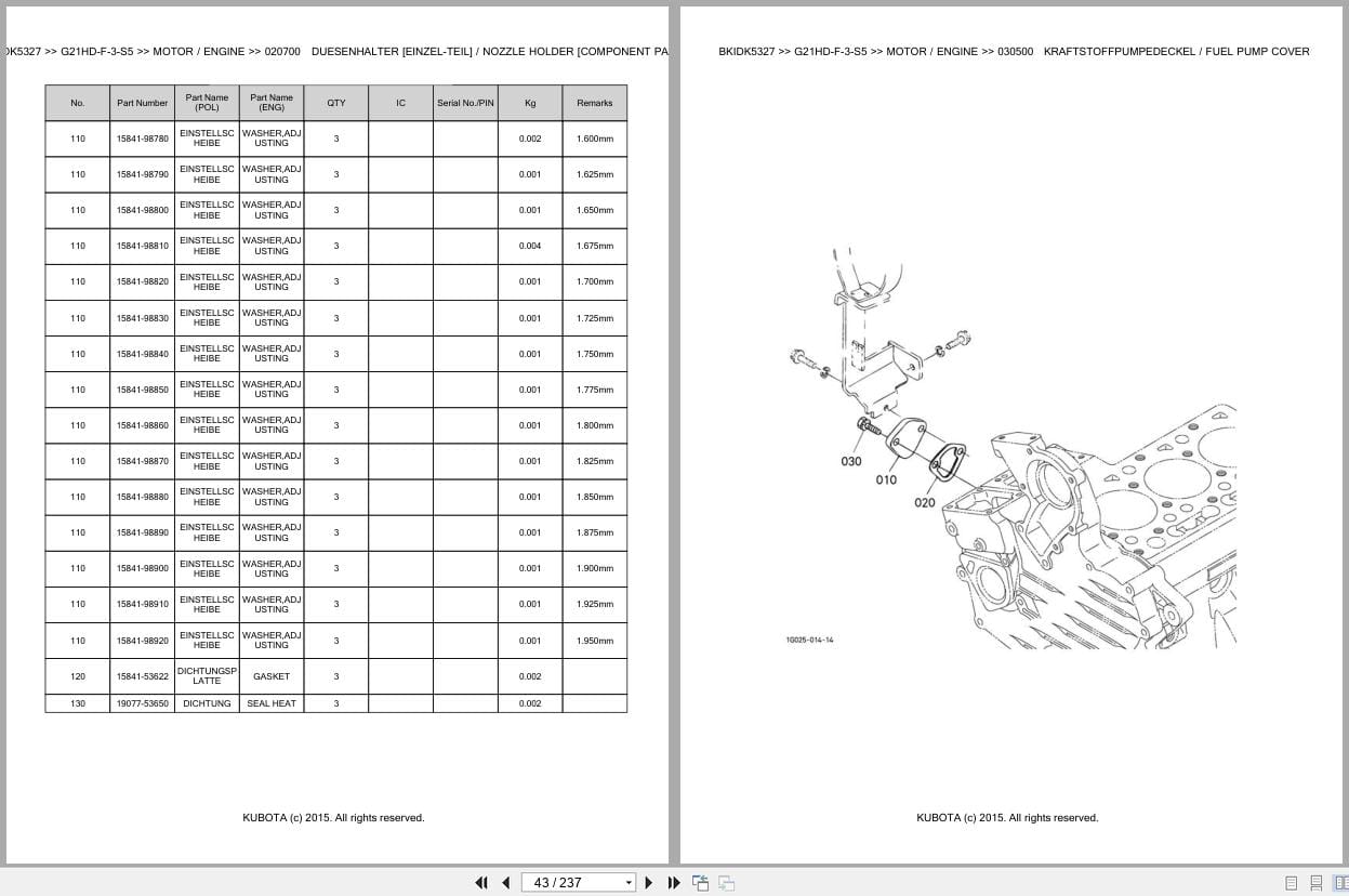 Kubota Tractor G21HD F 3 S5 Parts Catalog EN DE (2)
