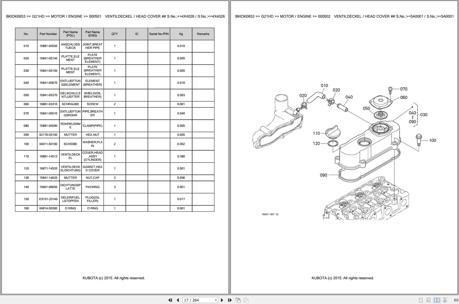 Kubota Tractor G21HD Parts Catalog EN DE (2)