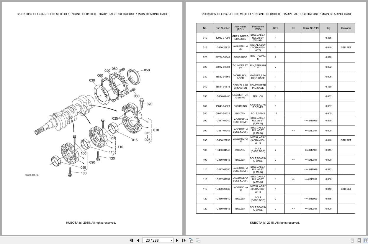 Kubota Tractor G23 3 HD Parts Catalog EN DE (2)