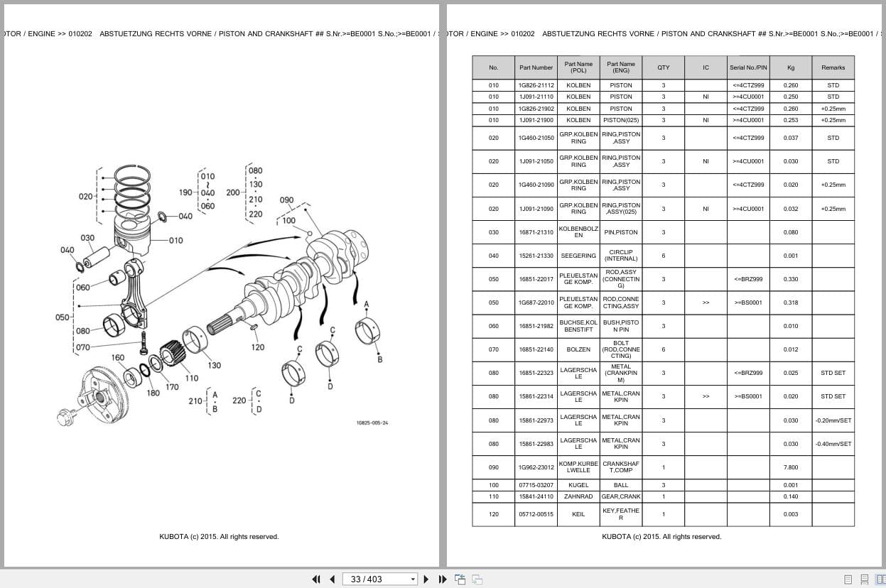 Kubota Tractor G23 HD Parts Catalog EN DE (2)