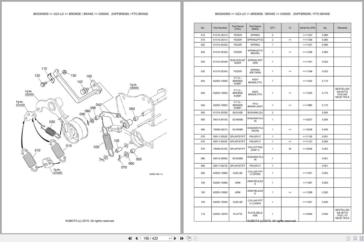 Kubota Tractor G23 LD Parts Catalog EN DE (3)
