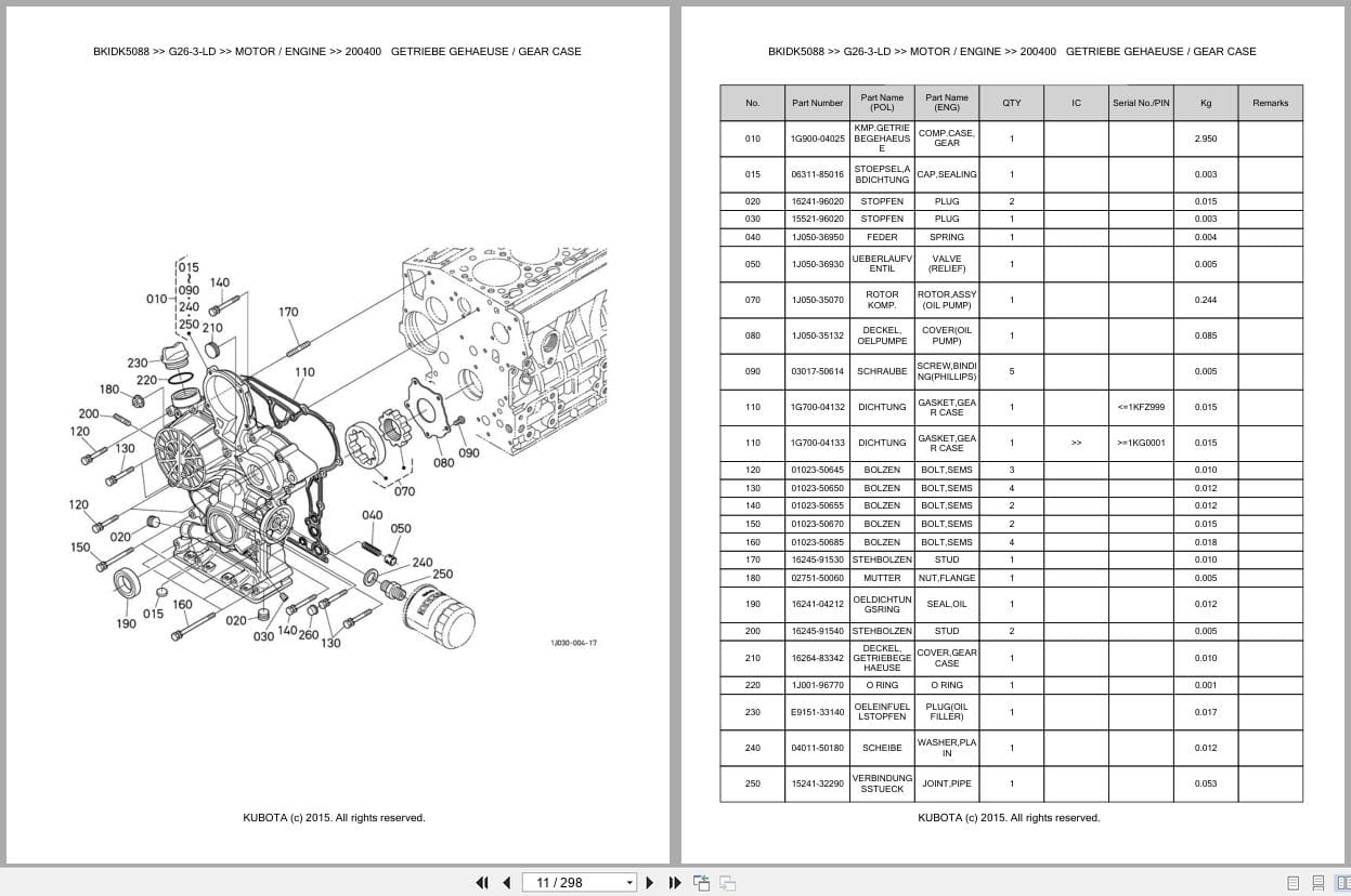 Kubota Tractor G26 3 LD Parts Catalog EN DE (2)