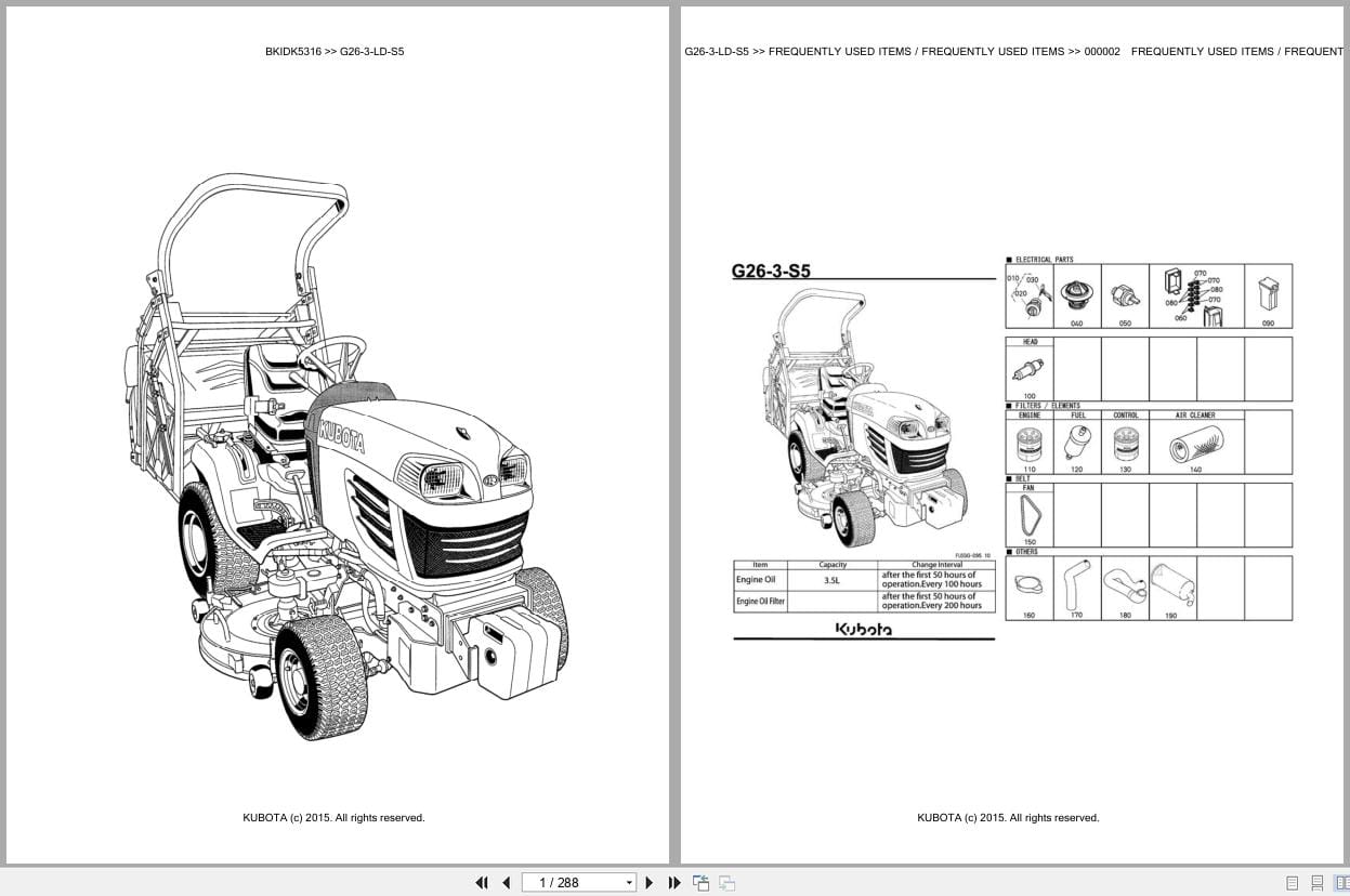 Kubota Tractor G26 3 LD S5 Parts Catalog EN DE (1)
