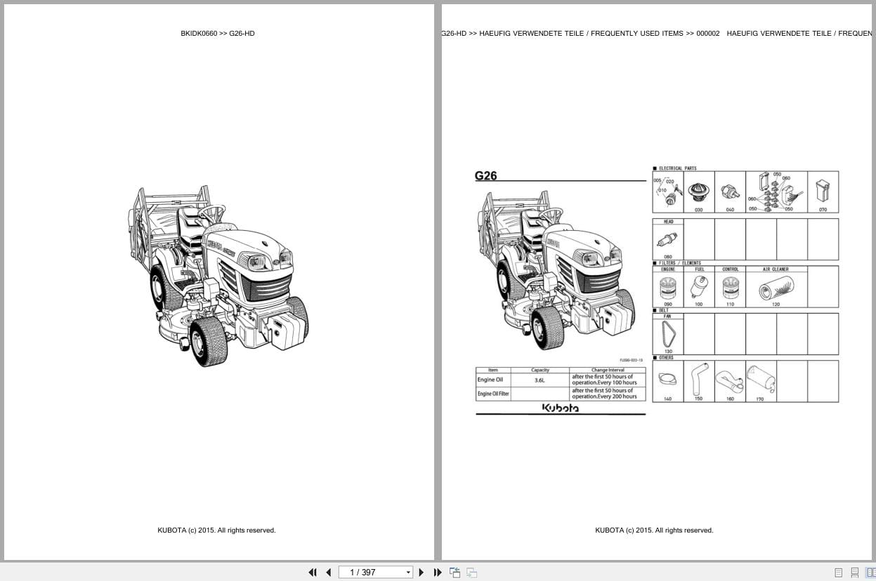 Kubota Tractor G26 HD Parts Catalog EN DE (1)