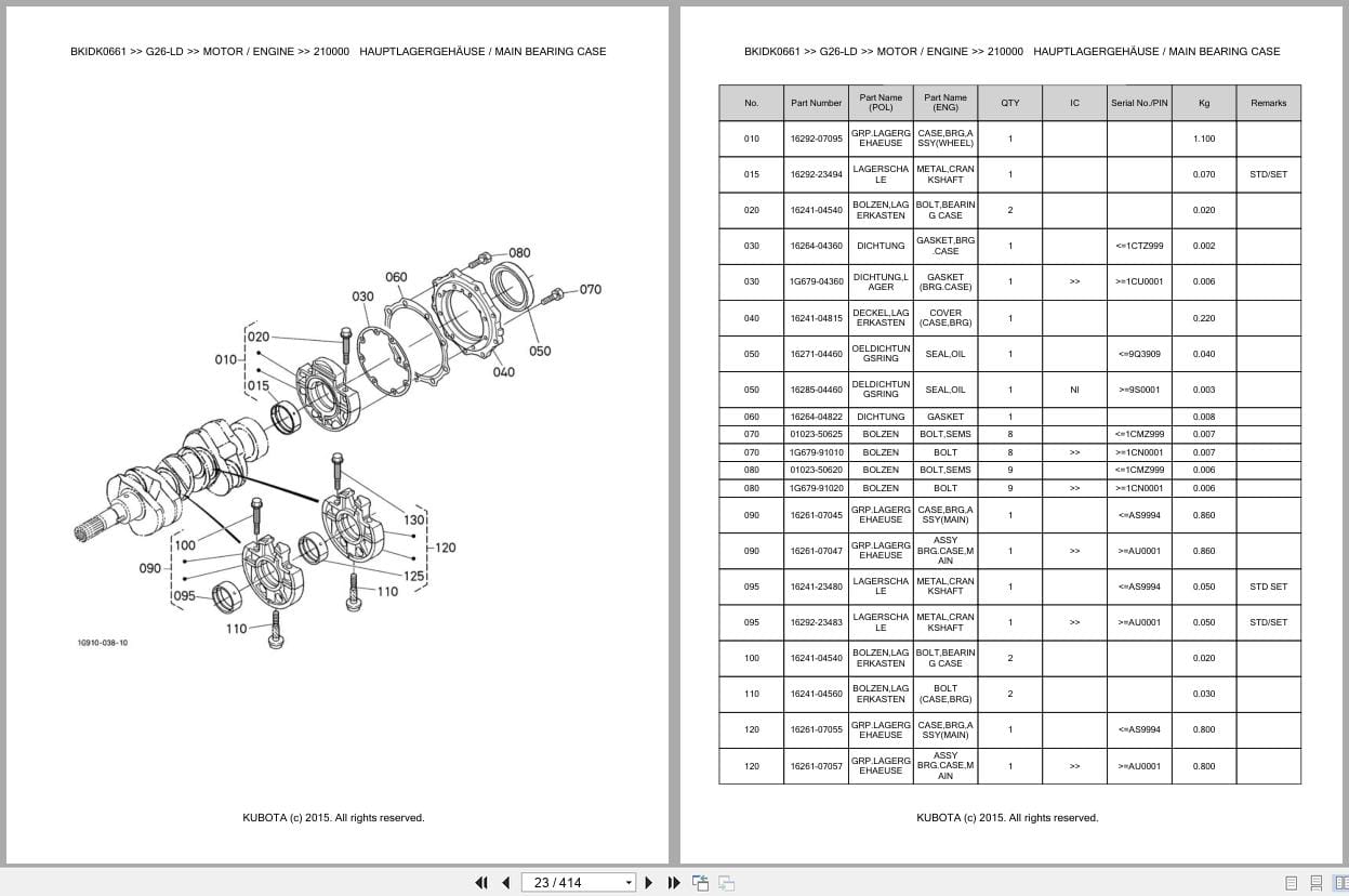 Kubota Tractor G26 LD Parts Catalog EN DE (2)