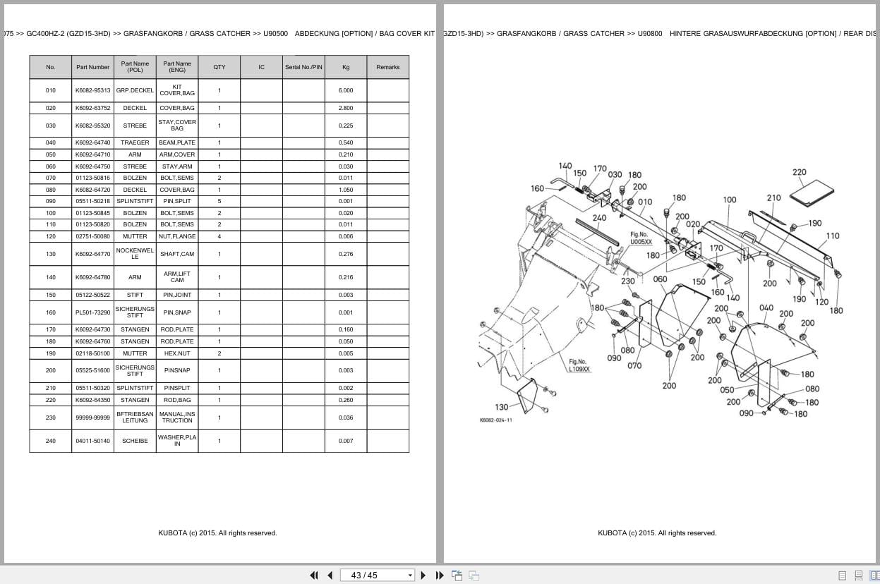 Kubota Tractor GC400HZ 2 GZD15 3HD Parts Catalog EN DE (3)