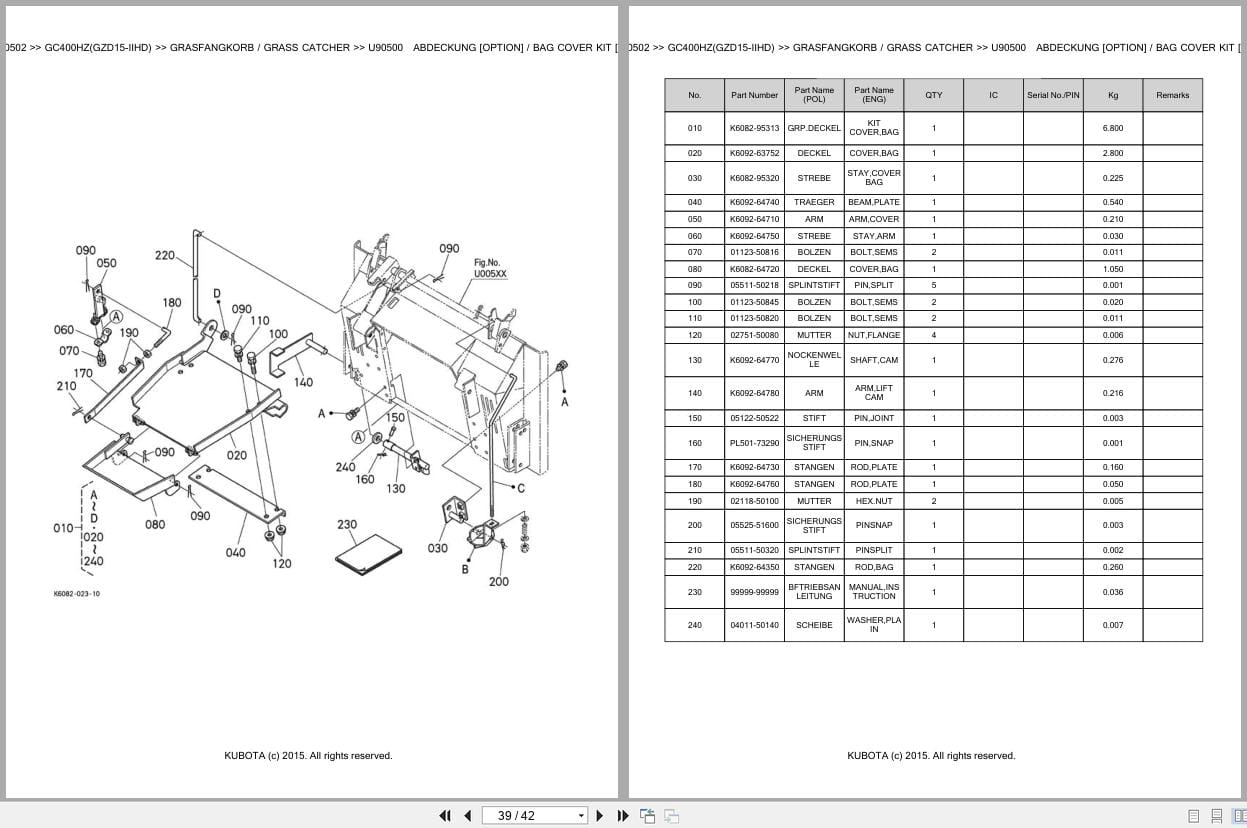 Kubota Tractor GC400HZ GZD15 IIHD Parts Catalog EN DE (3)