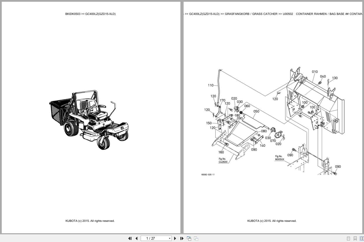Kubota Tractor GC400LZ GZD15 IILD Parts Catalog EN DE (1)