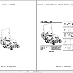 Kubota Tractor GR1600EU 3 S5 Parts Catalog EN DE (1)