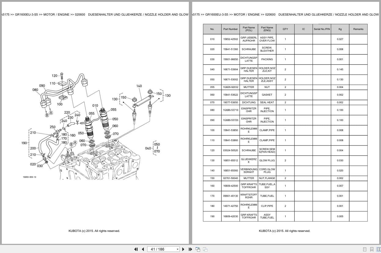 Kubota Tractor GR1600EU 3 S5 Parts Catalog EN DE (2)