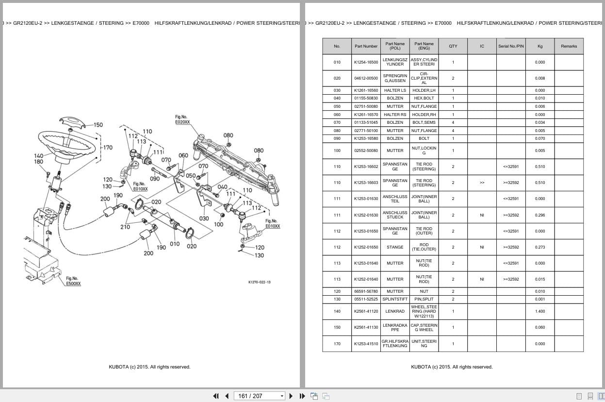 Kubota Tractor GR2120EU 2 Parts Catalog EN DE (3)