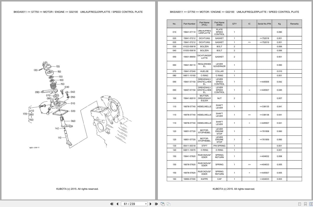 Kubota Tractor GT750 Parts Catalog EN DE (2)