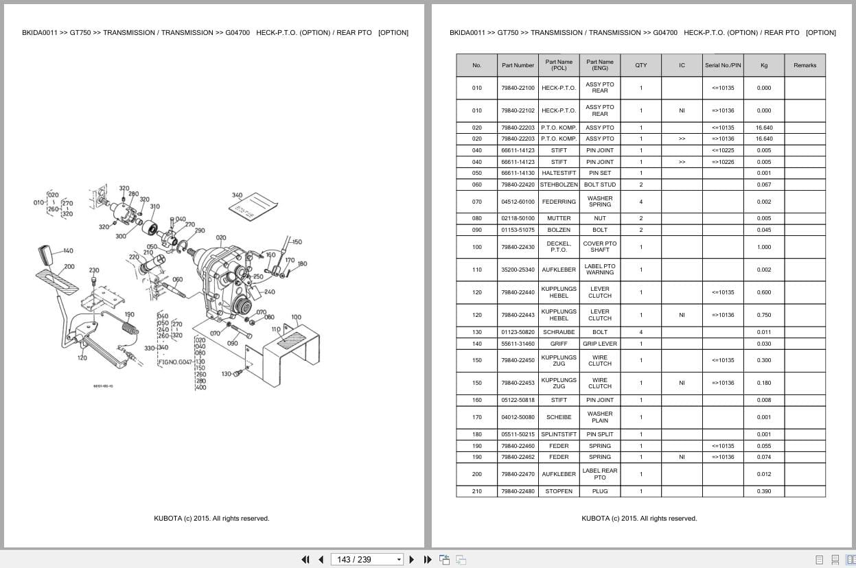Kubota Tractor GT750 Parts Catalog EN DE (3)