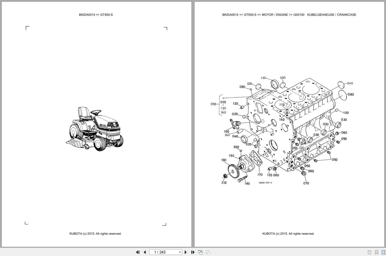 Kubota Tractor GT950 S Parts Catalog EN DE (1)