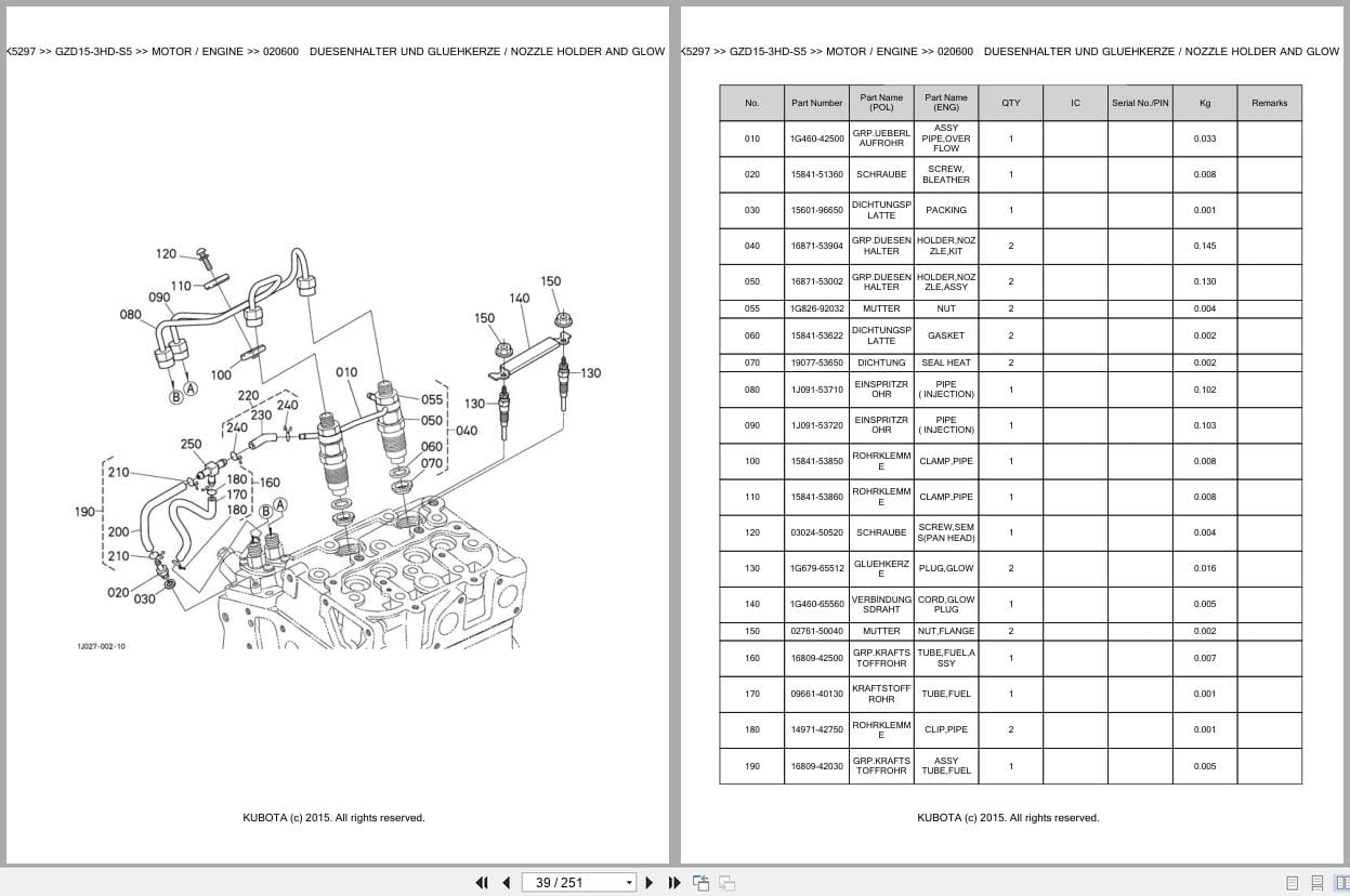Kubota Tractor GZD15 3HD S5 Parts Catalog EN DE (2)