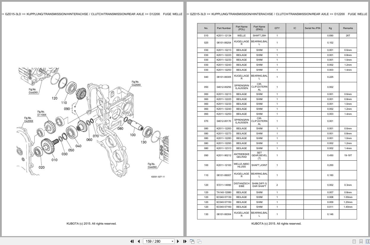 Kubota Tractor GZD15 3LD Parts Catalog EN DE (3)