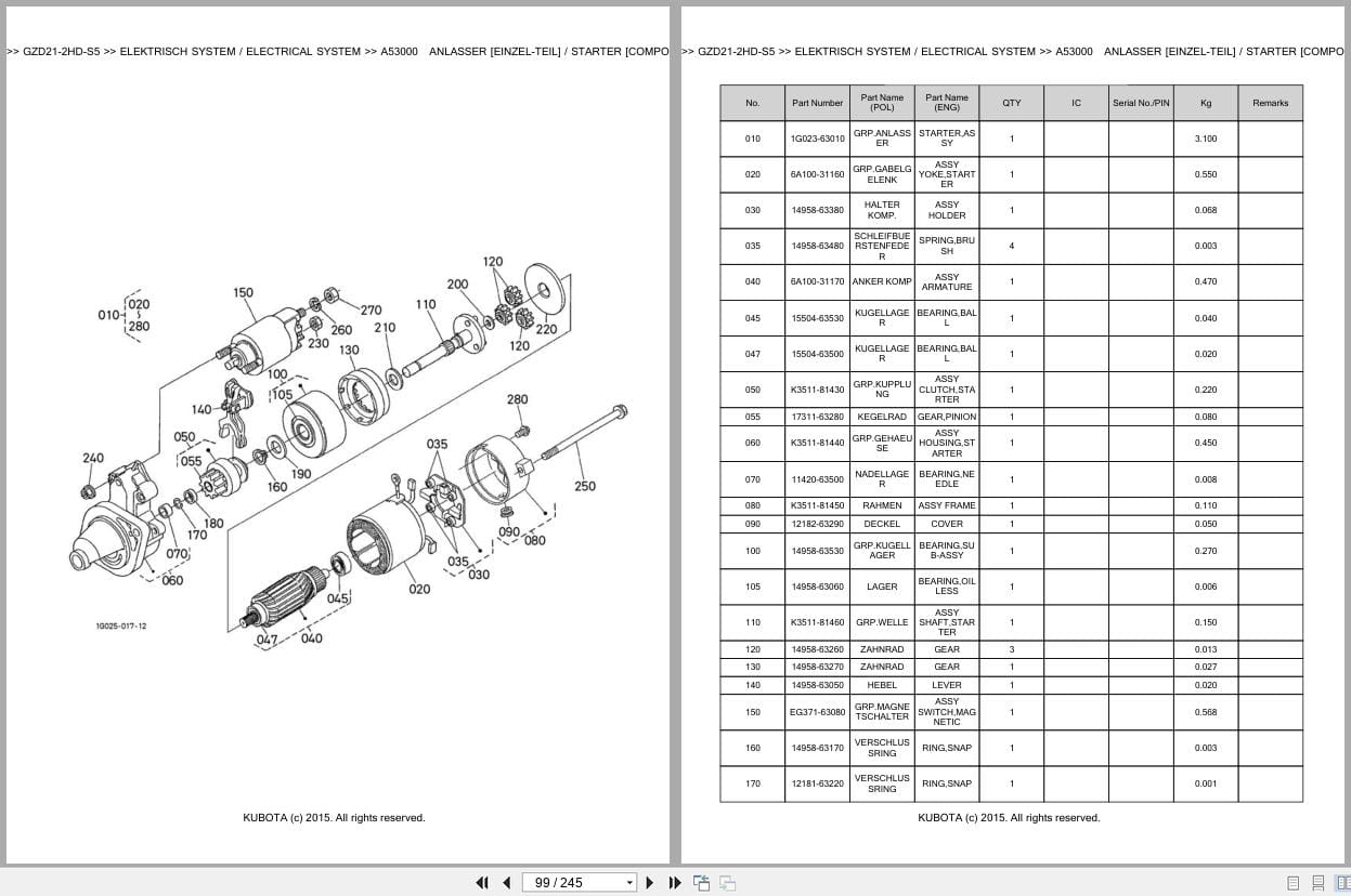 Kubota Tractor GZD21 2HD S5 Parts Catalog EN DE (2)