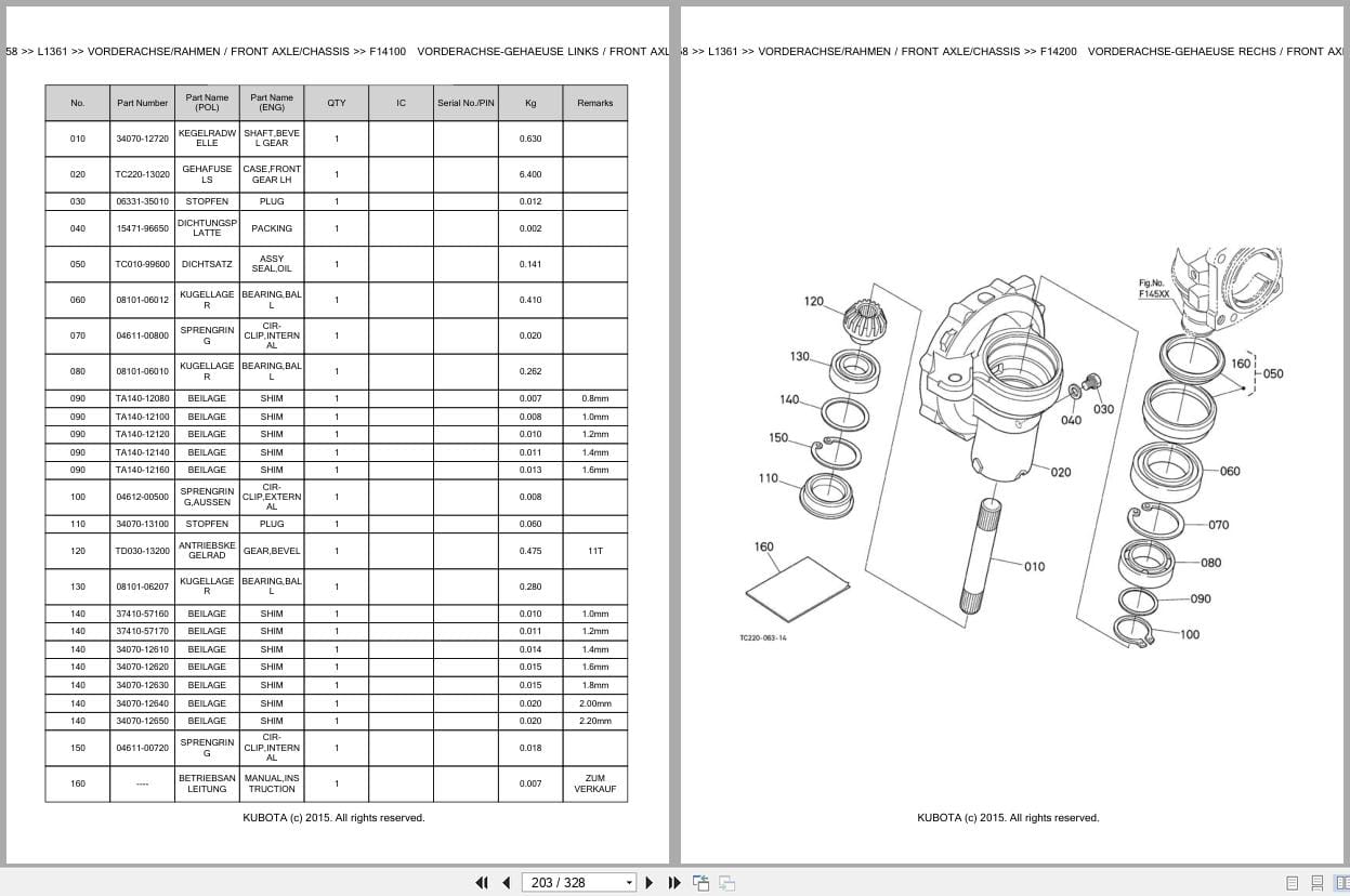 Kubota Tractor L1361 Parts Catalog EN DE (3)
