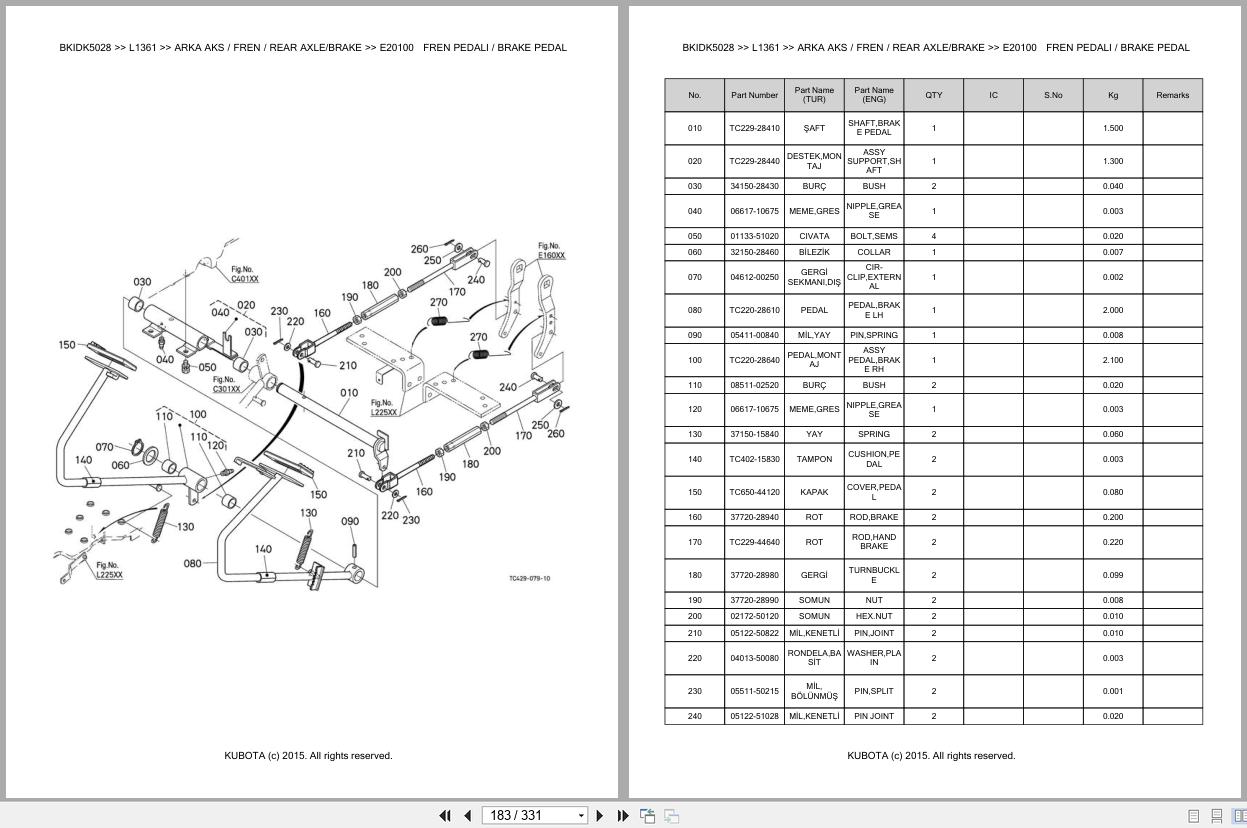 Kubota Tractor L1361 Spare Parts Catalog EN TR (2)