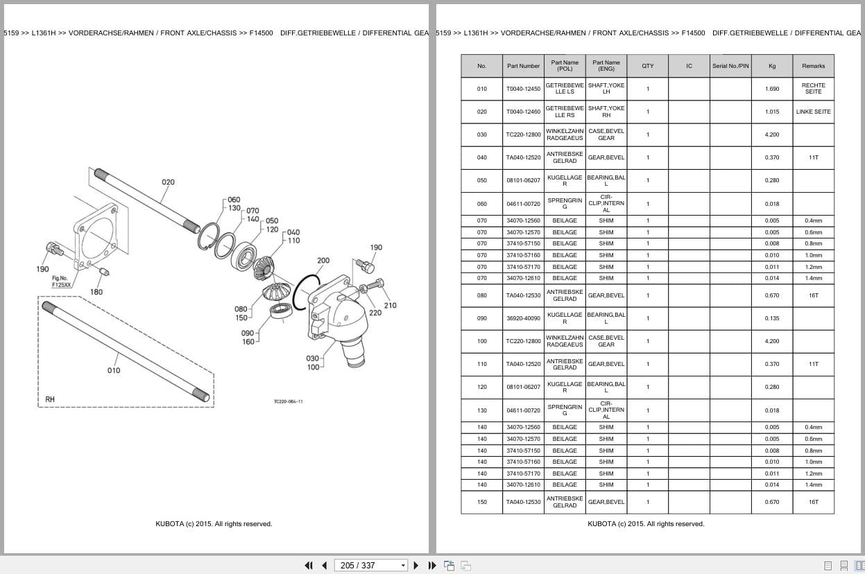 Kubota Tractor L1361H Parts Catalog EN DE (3)