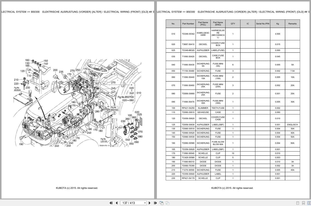 Kubota Tractor L1421DT Parts Catalog EN DE (2)