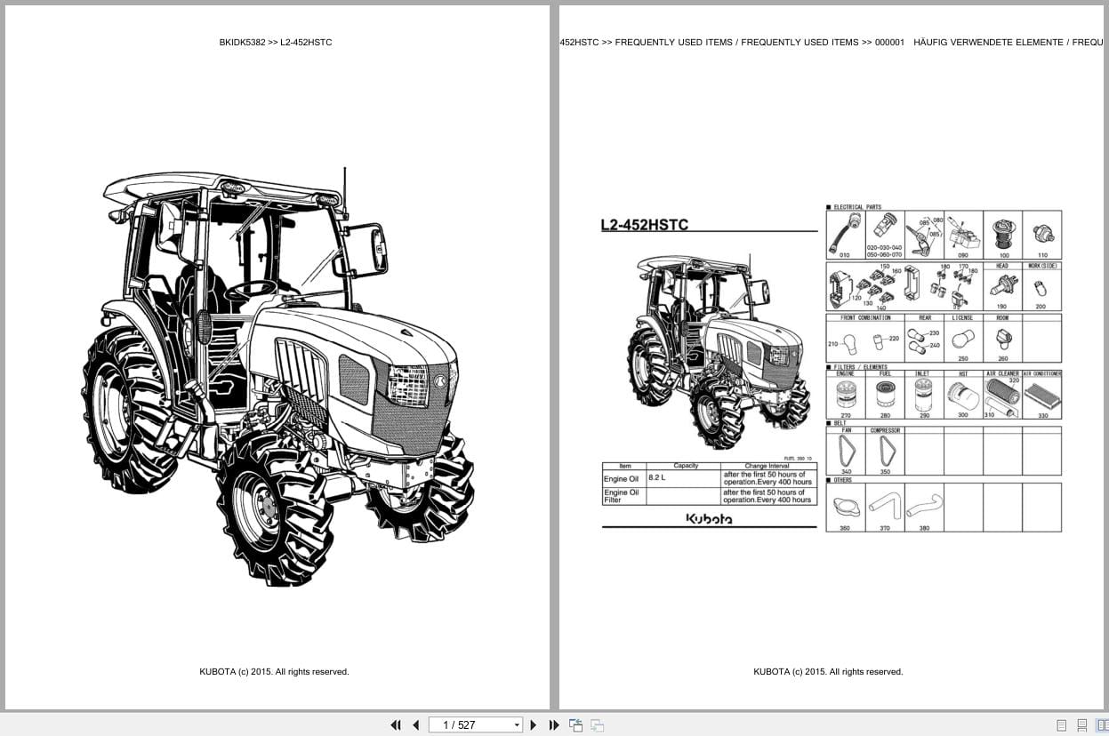 Kubota Tractor L2 452HSTC Parts Catalog EN DE (1)