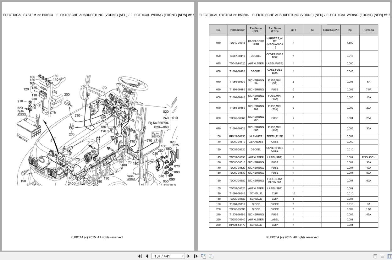 Kubota Tractor L2501DCN Parts Catalog EN DE (2)