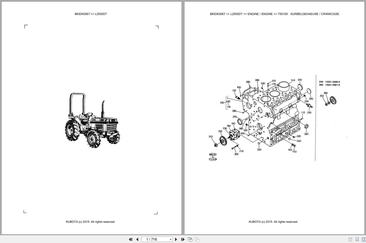 Kubota Tractor L2550DT Parts Catalog EN DE (1)