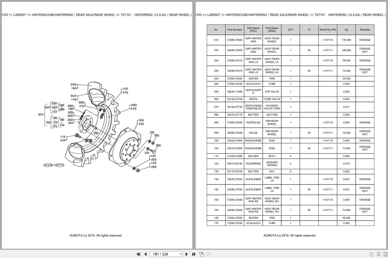Kubota Tractor L2850DT Parts Catalog EN DE (2)