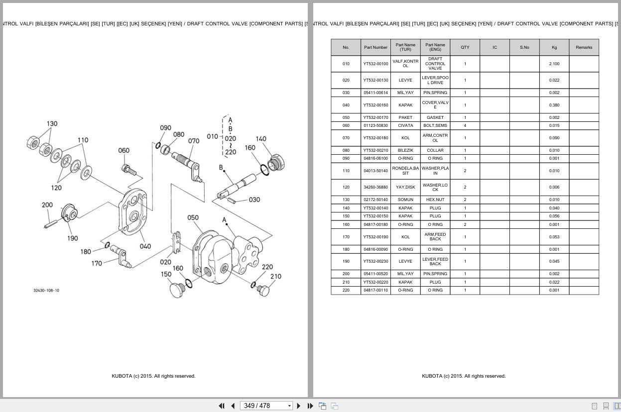 Kubota Tractor L3200DT Spare Parts Catalog EN TR (2)