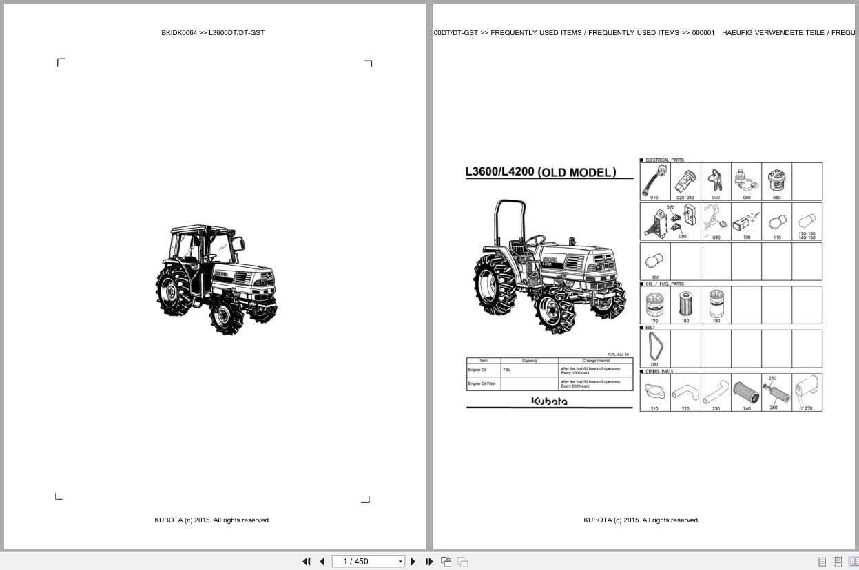 Kubota Tractor L3600DT L3600DT GST Parts Catalog EN DE (1)