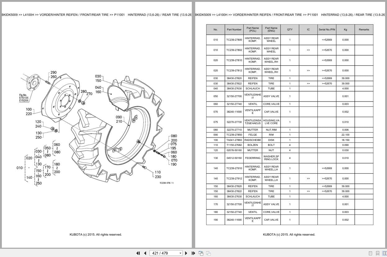 Kubota Tractor L4100H Parts Catalog EN DE (3)