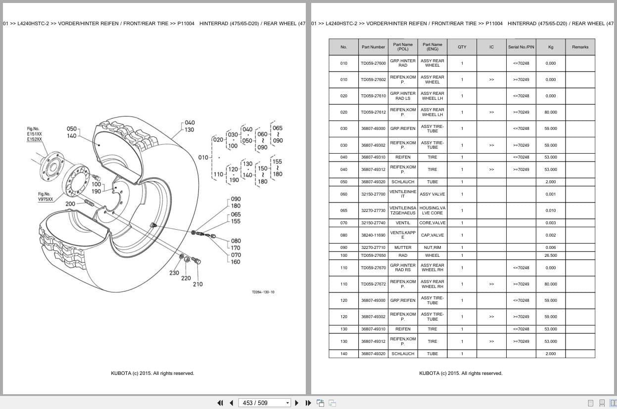 Kubota Tractor L4240HSTC 2 Parts Catalog EN DE (3)