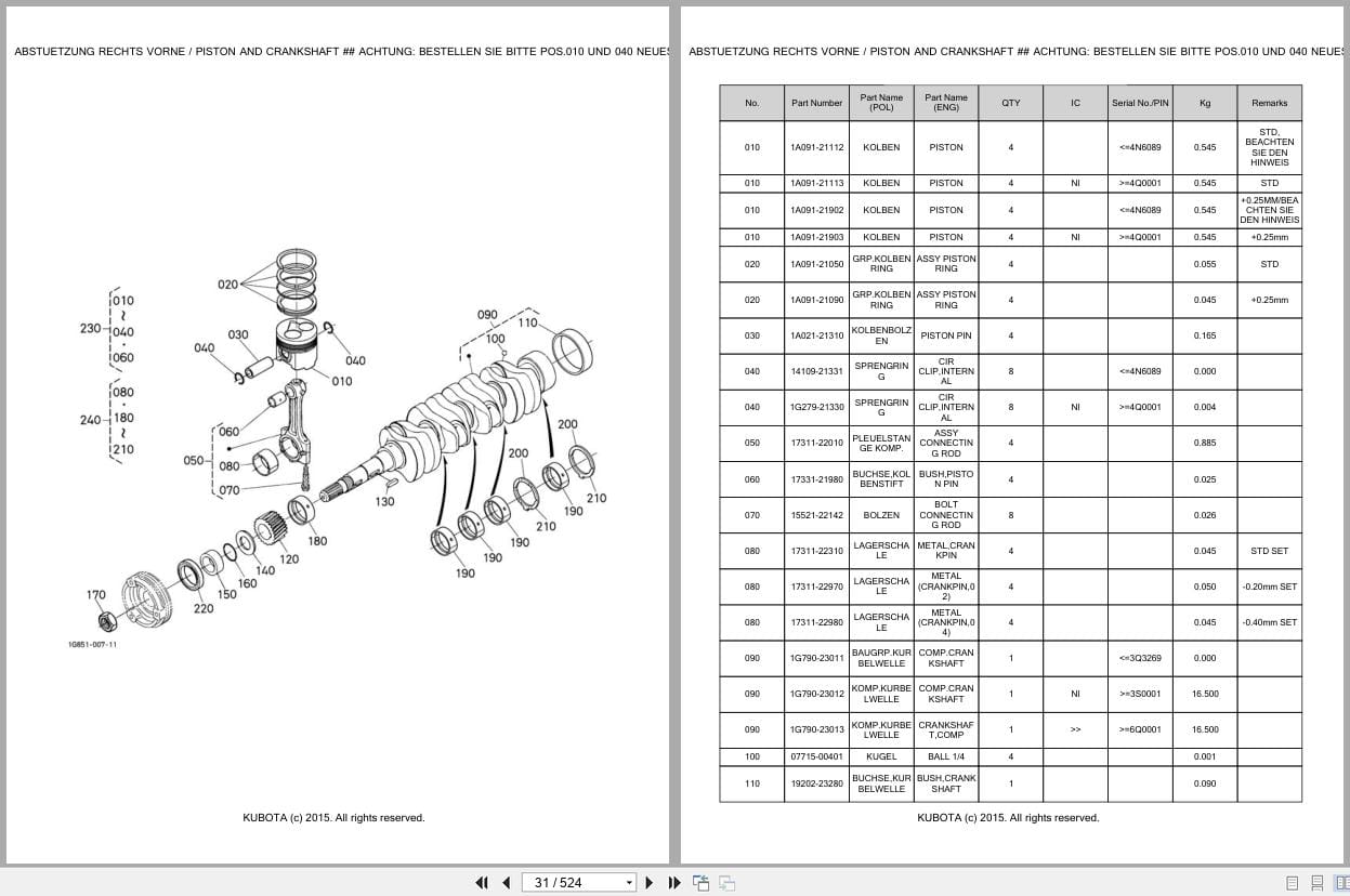 Kubota Tractor L4630DT Parts Catalog EN DE (3)