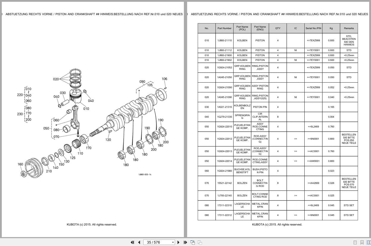 Kubota Tractor L5040DT Parts Catalog EN DE (2)